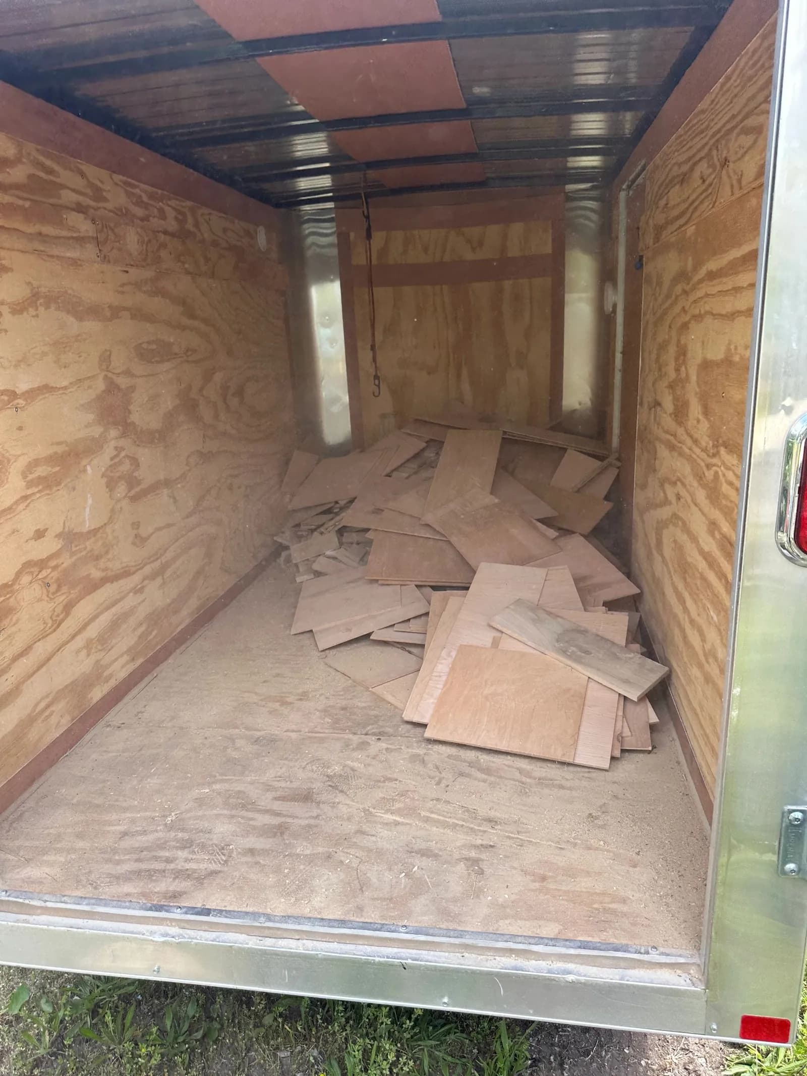 Empty enclosed trailer before loading